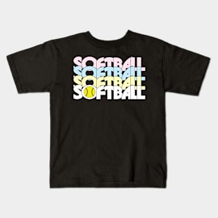 Softball x4 Kids T-Shirt